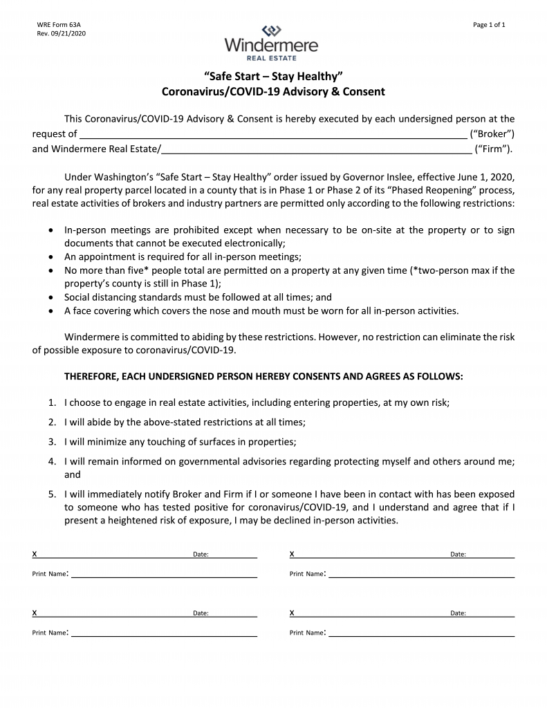 WRE Form 63A - CV Advisory & Consent (rev.09.18.2020). - Windermere ...